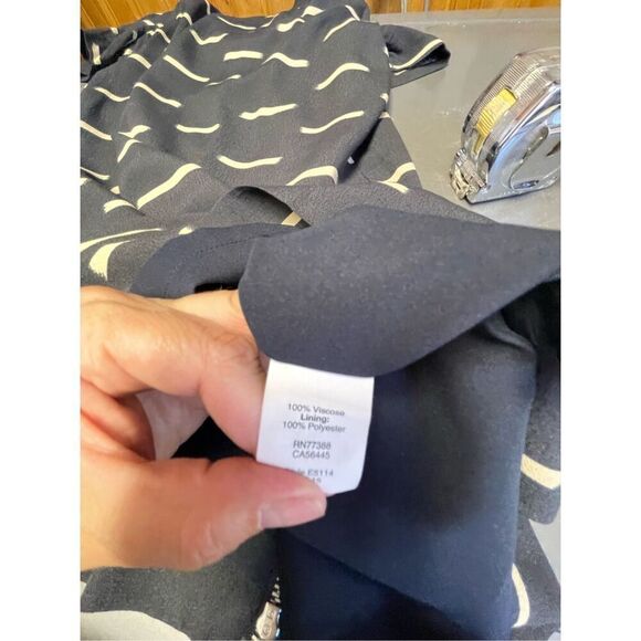 Madewell Dash Black Beige Back Metal Zipper Dress Size 0 - Picture 8 of 9